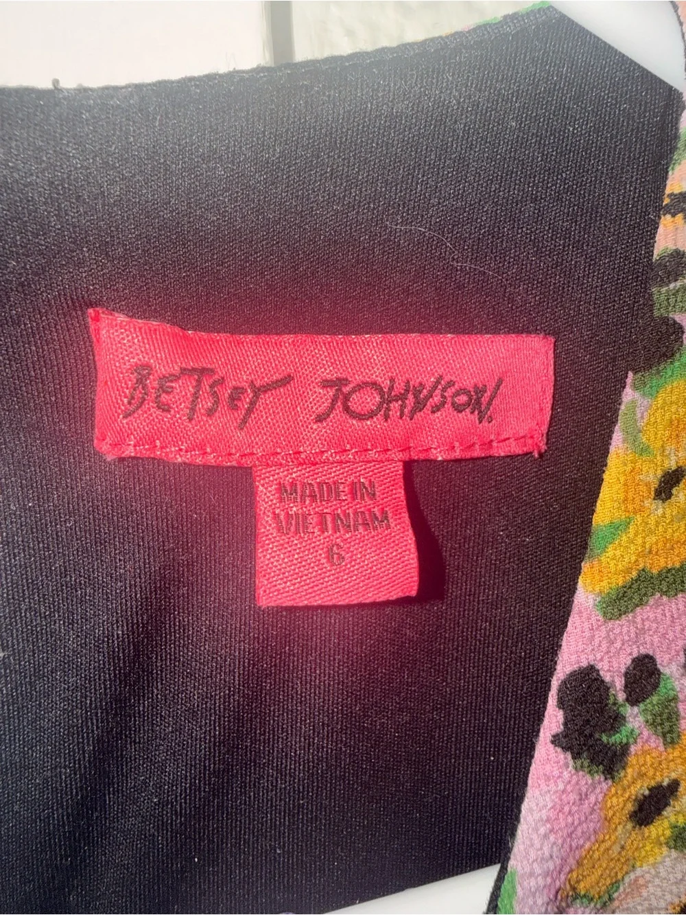 Betsey Johnson Asymmetrical Floral Midi Dress Bumble Bees Tea Party - Picture 6 of 10